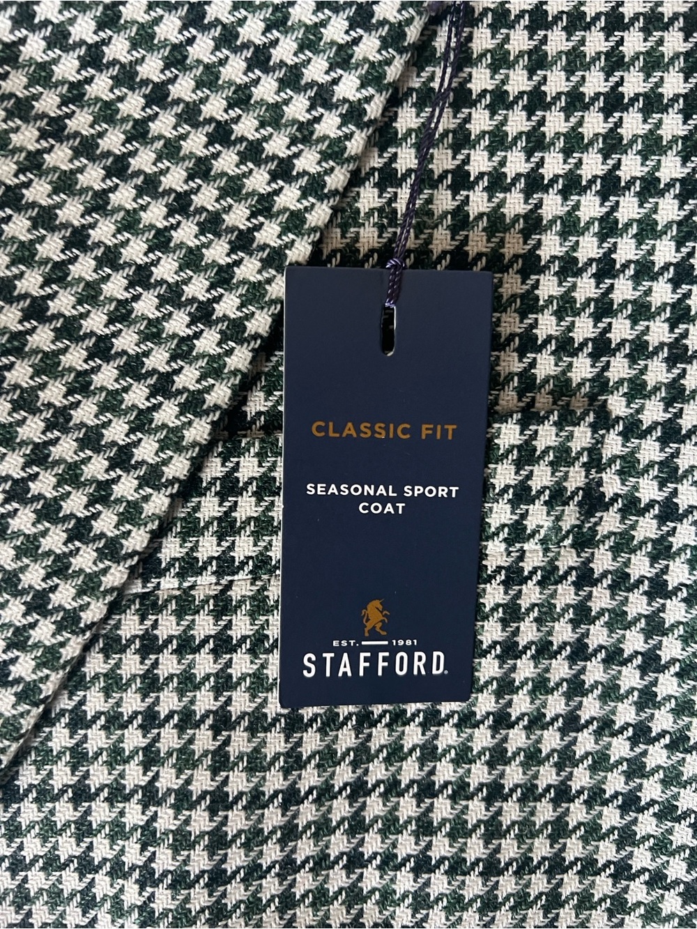 Stafford Classic Green Houndstooth Sport Coat-Size 48R - Picture 11 of 13